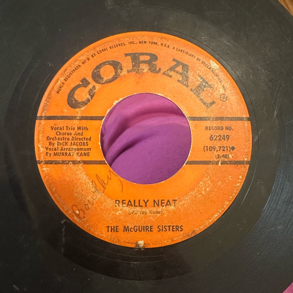 Corral Black and Orange Vinyl Record 45 RPM